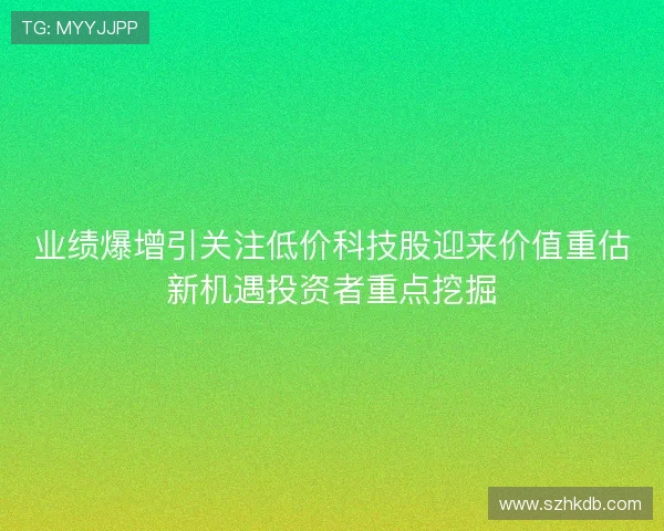业绩爆增引关注低价科技股迎来价值重估新机遇投资者重点挖掘